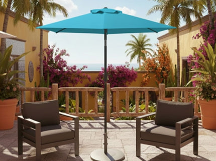 Umbrella With Crank Lift & Tilt, UV-Resistant Canopy For Patio