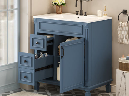 Bathroom Vanity With Sink, Cabinet With 2 Drawers And Adjustable Shelf