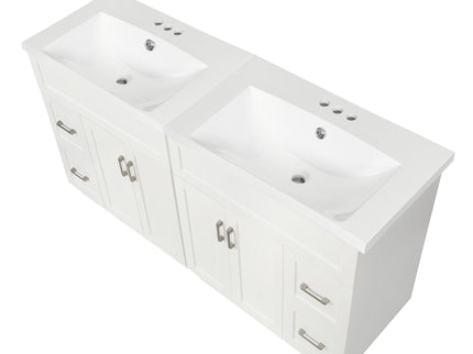 Bathroom Vanity With 2 Doors, 2 Drawers, Adjustable Shelf, Hidden Slides & Soft Close Hinges