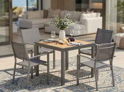 5 Piece Patio Dining Set, Table And Chairs For Outdoor Use - Gray