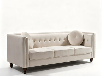 Chesterfield Sofa With Square Arms For Living Room