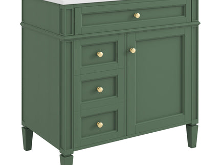 Bathroom Vanity With Top Sink, Storage Cabinet With 2 Drawers, Tip Out Drawer