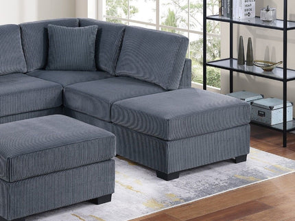 Sectional Sofa Set With Reversible Left / Right Chaise And Matching Cocktail Ottoman