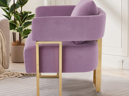 Modern Decorative Chair Teddy Fleece Upholstered And Metal Foot