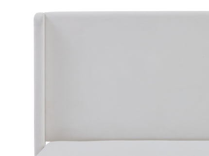 Carmen - King Size Upholstered Wingback Bed - White