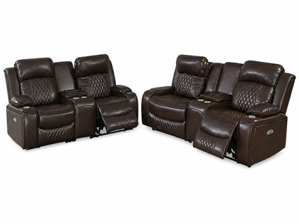 Power Motion Living Room Set With USB Port, Adjustable Headrest, Cup Holder