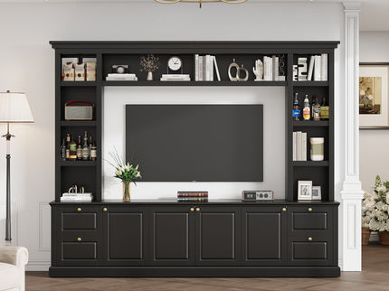 All-In-One TV Stand With Bookcase For TVs Up To 70"
