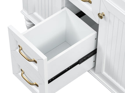 Bathroom Vanity With Sink, Flip-Out Top Drawer, Soft Close Doors, 2 Storage Drawers