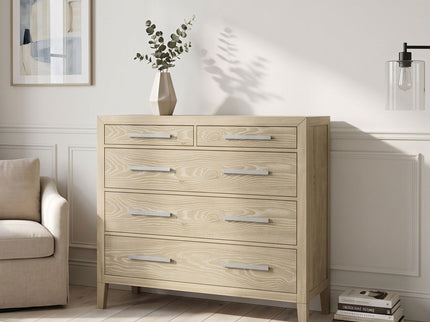 Adeline - 5 Drawers Chest - Natural Wood Wash