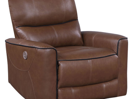 Denson - Upholstered Power Recliner Chair With USB Charging And Smooth Button Recline - Brown