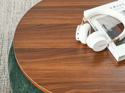 Round Storage Ottoman, 2 In 1 Function, End Table And Ottoman