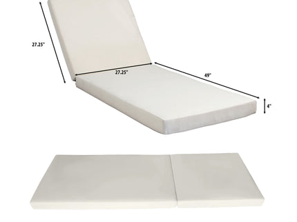 Premium Acacia Wood Lounge Chaise Set With Water Resistant Cushions, Adjustable Recline - Cream / Teak