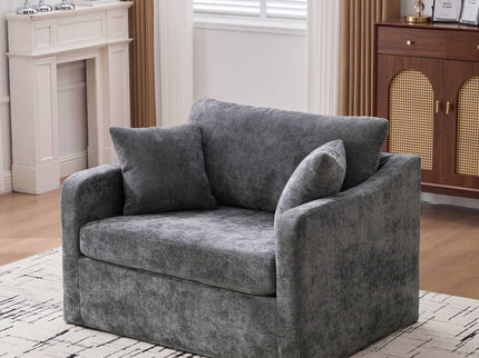 Farmhouse Accent Chair With 2 Bolster Pillows