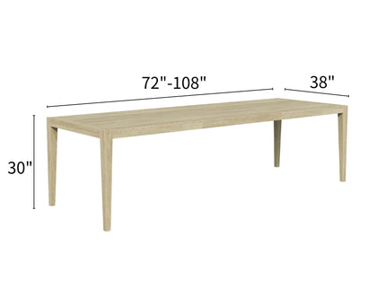 Adeline - Rectangular Dining Table With Leaves - Natural Wood Wash