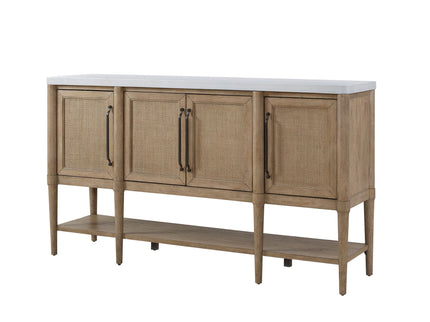 Cement Topped Server With Cane Insets - Sand