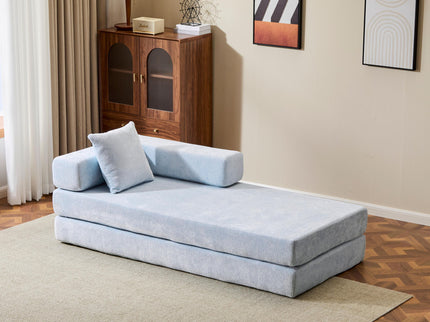 Convertible Floor Sofa Bed With Pillow Back Support Armrest