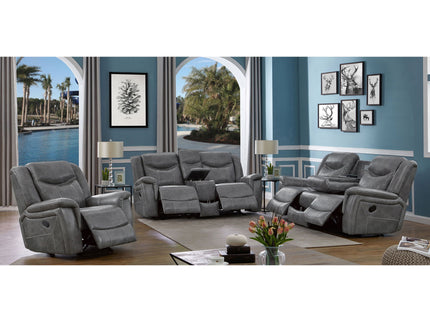 Carmen - Cool Motion Loveseat With Storage, With Reclining Function And Built In Storage - Gray