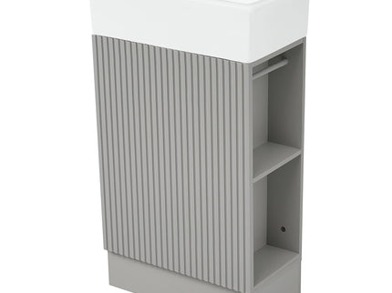 Modern Bathroom Vanity With Sink And 2 Tier Shelf