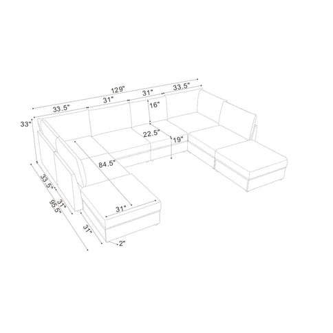 Modular Sectional With Custom Configuration
