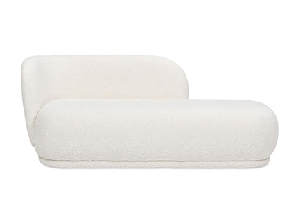 Aire - RAF Modern Rounded Chaise Lounge - Ivory White