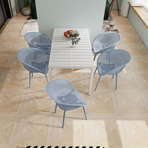 4 Pack Lounge Chair Set With Long Table
