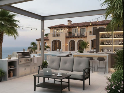 Patio Furniture Set With Coffee Table And Cushions For Backyard