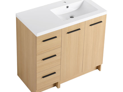 Wall Mounted Floating Bathroom Vanity With Sink, Door & Drawers Modular Cabinet
