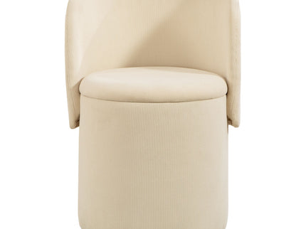 Barrel Chair, Built In Storage, 360° Swivel - Beige