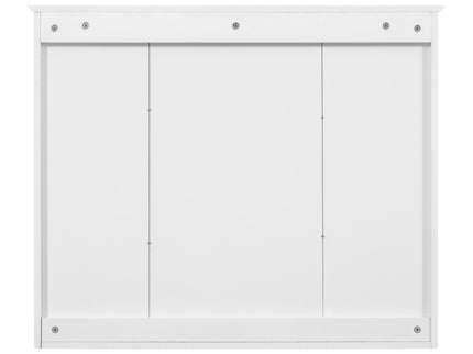 Wall Mounted Mirror Cabinet With 5 Adjustable Shelves, Rectangular Storage For Bathroom - White