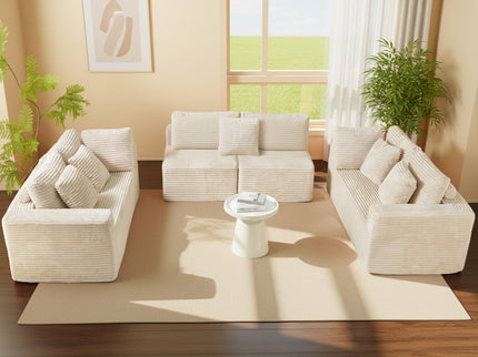 Modular U Shaped Sectional Sofa With Reversible Design