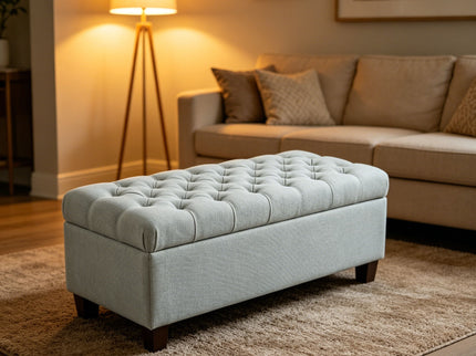 Storage Ottoman Bench With Safety Hinges