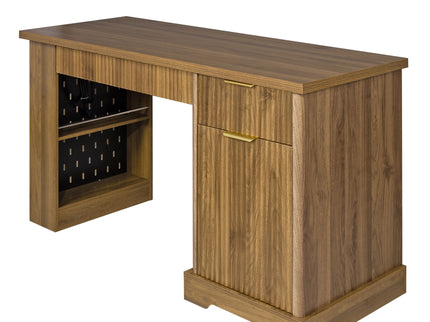 Modern Fluted Office Desk With Storage Cabinet
