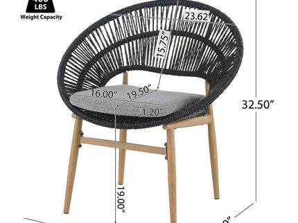 Cyril - Outdoor Papasan Style Dining Chair (Set of 2)