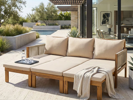 Outdoor 3 Seat Patio Sunbed