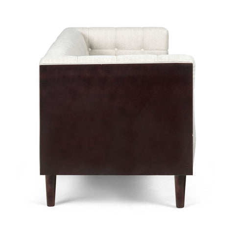 Contemporary Mid-Century Charm 3 Seater Sofa With Button Tufted Waffle Stitching