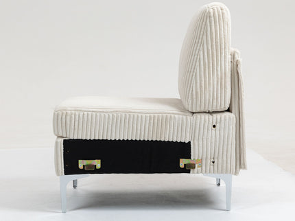 Single Couch Modular Armless Accent Chair With Back Cushion