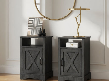 Farmhouse Nightstand, Charging Station & Storage