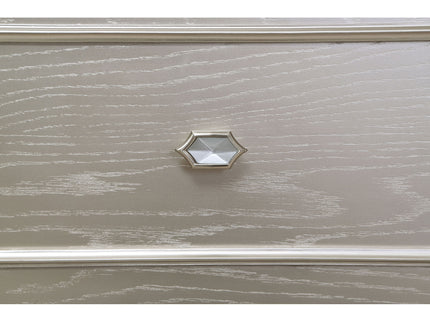 Colwood - 4 Drawer Vanity Desk With And Built In Charging - Silver Gray