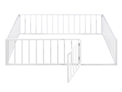 Metal Floor Bed Frame With Fence And Door