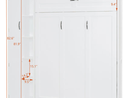 Murphy Wall Bed With Shelves, Wardrobe And LED Lights