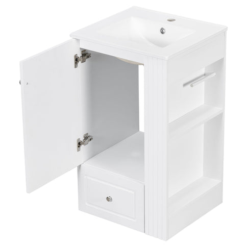 Modern Freestanding Bathroom Vanity With Sink, Soft-Close Drawer, Towel Bar
