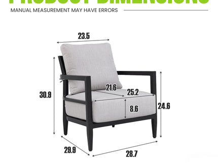 Outdoor Lounge Chair With Ember Frame, Sunbrella Cast Cushion, Weather Resistant - Ember Black