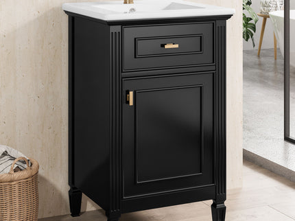 Bathroom Vanity With Sink, Adjustable Shelf, Tilt-Out Drawer