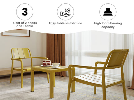 3 Piece Indoor / Outdoor Leisure Table And Chair Set