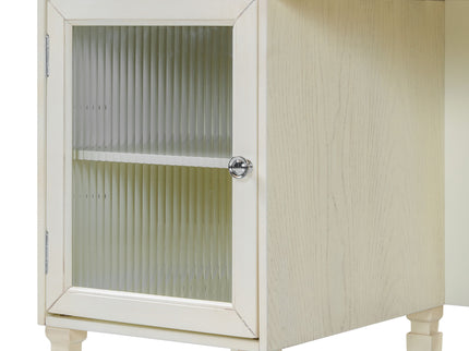 Multi Functional 2 In 1 Vanity Desk With Flip Top Mirror Material - White Oak