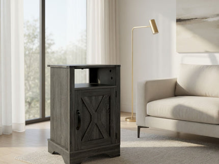 Farmhouse Nightstand, Charging Station & Storage