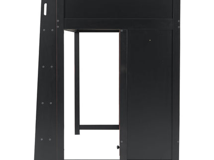 Gaming Loft Bed With Built In Desk, Wardrobe, LED Lighting And Drawer