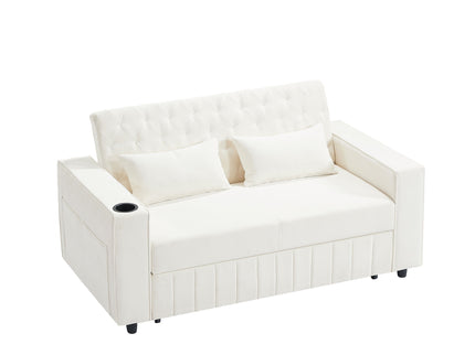 Pull-Out Sofa Bed Convertible Couch With Adjustable Backrest For Living Room