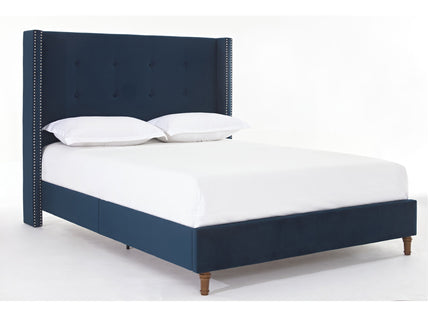 Peyton - Upholstered Bed With 54" High Headboard, Traditional Hand Buttoned Tufting