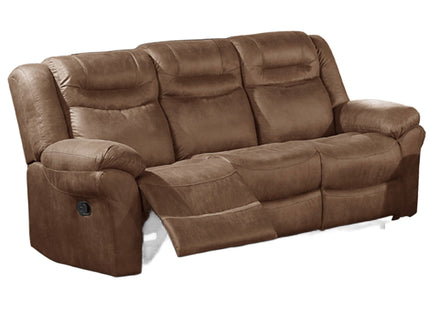 Power Reclining Sofa With USB Port Upholstered Pillow Arms And Headrest - Brown